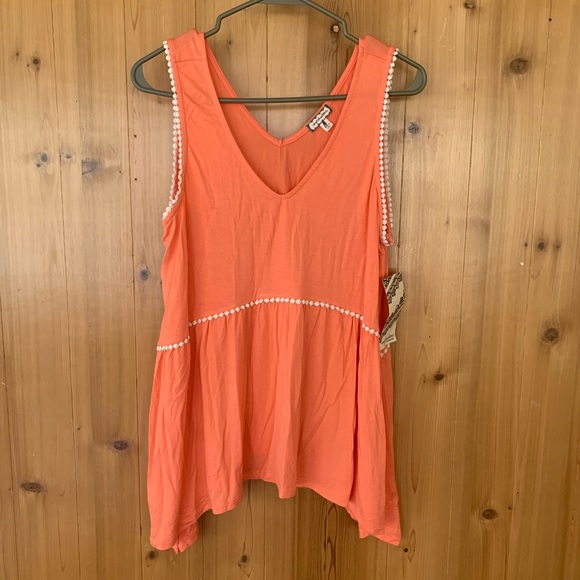 Anthropologie Tops - new anthro eyeshadow soft orange swing tank 🍊 xl